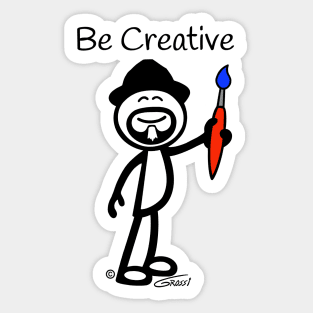 GG Artist Stick Figure “Be Creative” Sticker